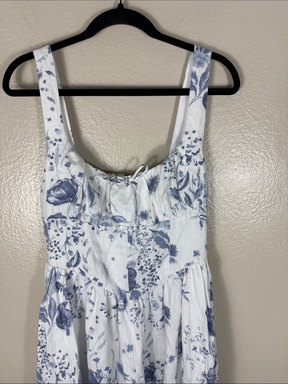 NWOT Reformation Balia Linen Dress Lupine Blue Floral Print - Picture 8 of 14